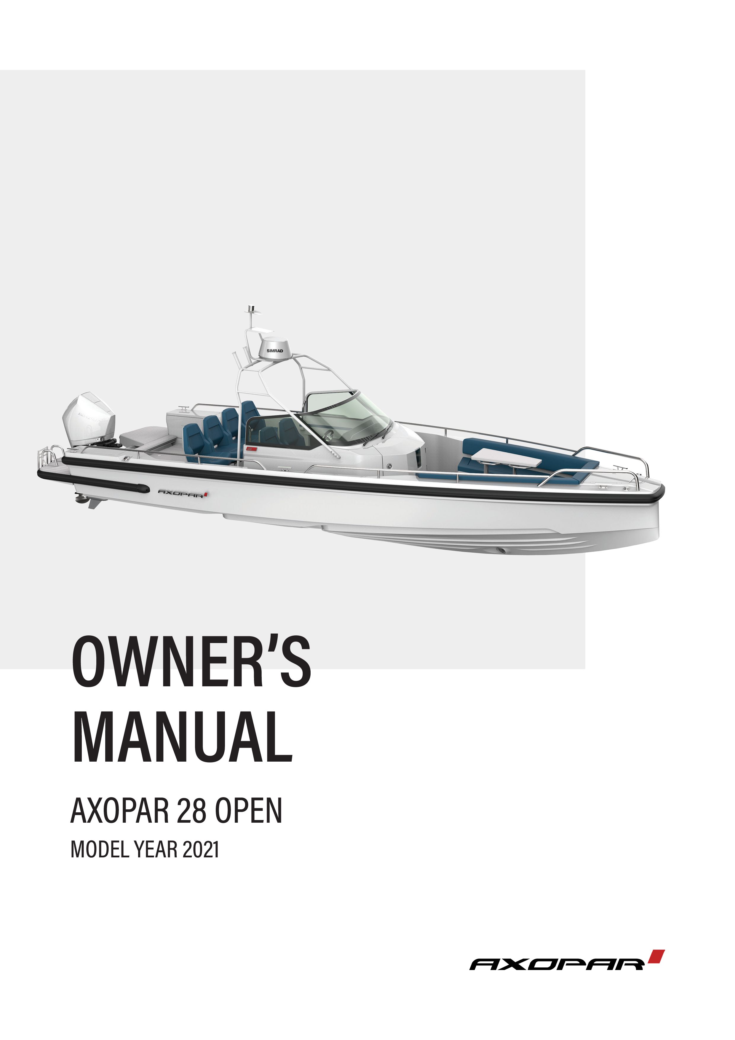 Axopar 28 Open MY2021 Owners Manual